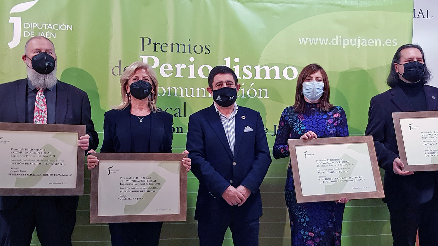 Entregados los Premios de Comunicación Local 2021 de Diputación a Susana Aguilar, Javier Cano y Gestión de Medios Jienenses